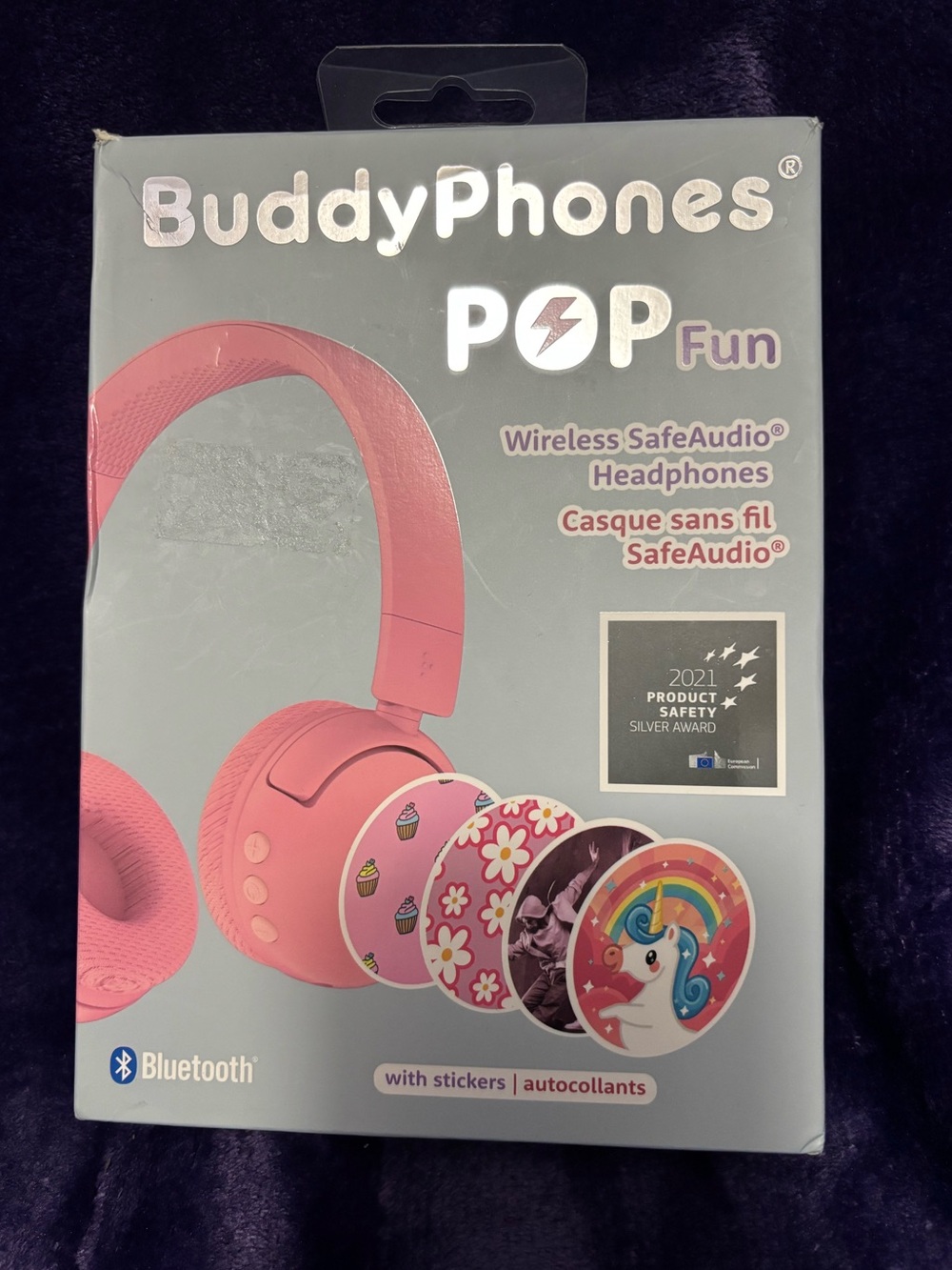 NIB BuddyPhones POP Fun Wireless On-Ear Headphones - Pink